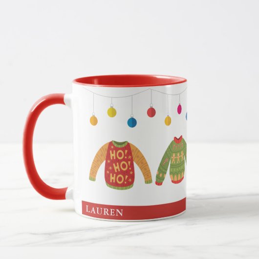 Custom Ugly Sweater Weihnachts-Tasse Tasse (Links)