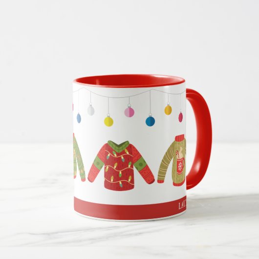 Custom Ugly Sweater Weihnachts-Tasse Tasse (VorderseiteRechts)