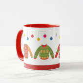 Custom Ugly Sweater Weihnachts-Tasse Tasse (Vorderseite Links)