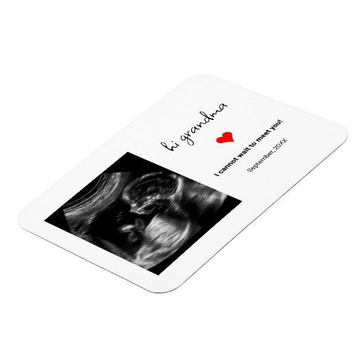 Custom Ultrasound Foto Geschenk für Oma, Opa Magnet (Linke Seite)