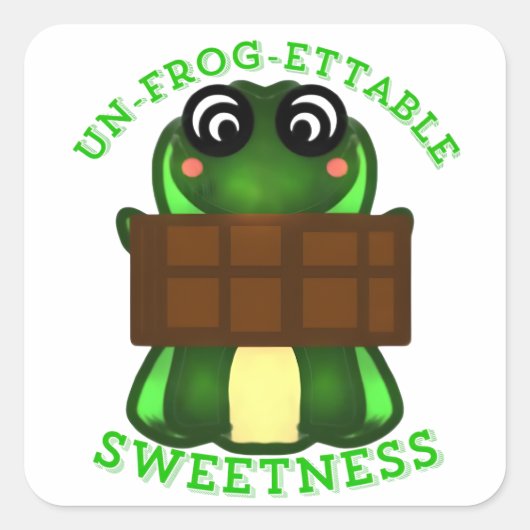 Custom Un-frog-ettable Sweetness Frog Gift T-Shirt Quadratischer Aufkleber (Vorderseite)