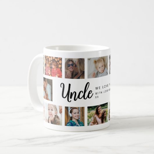 Custom Uncle 18 Photo Collage Kaffeetasse (Vorderseite Links)