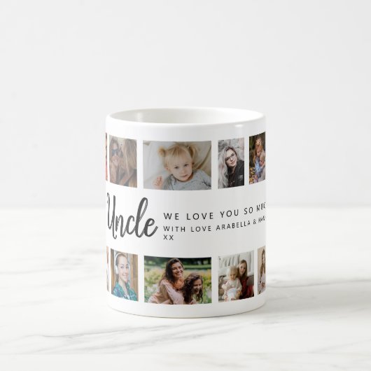 Custom Uncle 18 Photo Collage Kaffeetasse (Mittel)