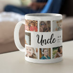 Custom Uncle 18 Photo Collage Kaffeetasse<br><div class="desc">Discover our photo-centric coffee mug, an ideal gift for birthdays, christmas or Mother's Day, these personalized mugs allows you to feature 18 photos as a sentimental keepsake. Emblazoned with a cheerful 'we love you so much!' template text, you have the flexibility to change or delete the message to suit any...</div>