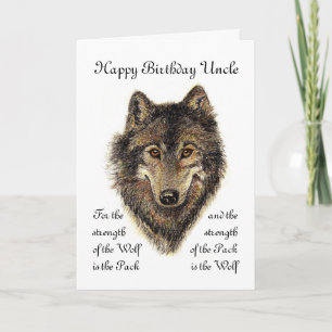 Custom Uncle Birthday - Wolf and Pack Quote Karte