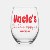 Custom Uncle's Weihnachtsschlupf Weinglas Ohne Stiel (Vorderseite)