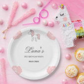 Custom Unicorn Cute Pink Birthday Party  Pappteller (Party)