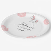 Custom Unicorn Cute Pink Birthday Party  Pappteller (Schrägansicht)
