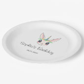 Custom Unicorn Cute Pink Birthday Party  Pappteller (Schrägansicht)