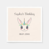 Custom Unicorn Cute Pink Birthday Party  Serviette (Vorderseite)