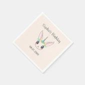 Custom Unicorn Cute Pink Birthday Party  Serviette (Ecke)