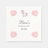Custom Unicorn Cute Pink Birthday Party  Serviette (Vorderseite)