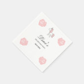 Custom Unicorn Cute Pink Birthday Party  Serviette (Ecke)