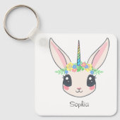 Custom Unicorn Cute Pink Girls Schlüsselanhänger (Vorderseite)