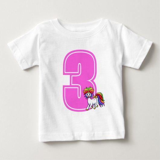 Custom Unicorn Number Baby T - Shirt (Vorderseite)
