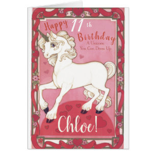 Custom Unicorn Paper Doll Geburtstagskarte