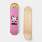 CUSTOM UNICORN RAINBOW PINK MÄDCHEN Skateboard (Vorderseite)