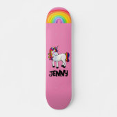 CUSTOM UNICORN RAINBOW PINK MÄDCHEN Skateboard (Vorne)