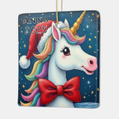Custom Unicorn Red Bow Keramikornament (Links)