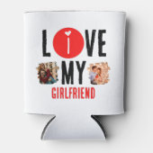 Custom Unique 2 Foto Collage I Liebe Meine Freundi Dosenkühler (Vorderseite)