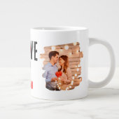 Custom Unique 2 Foto Collage I Liebe Meine Freundi Jumbo-Tasse (Rechts)