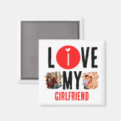 Custom Unique 2 Foto Collage I Liebe Meine Freundi Magnet (Vorderseite/Rückseite)