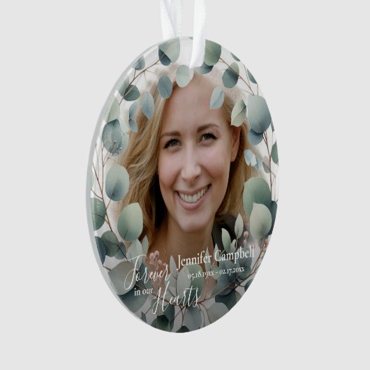 Custom Unique Classic Beileid floral Memorial Ornament (Vorderseite)