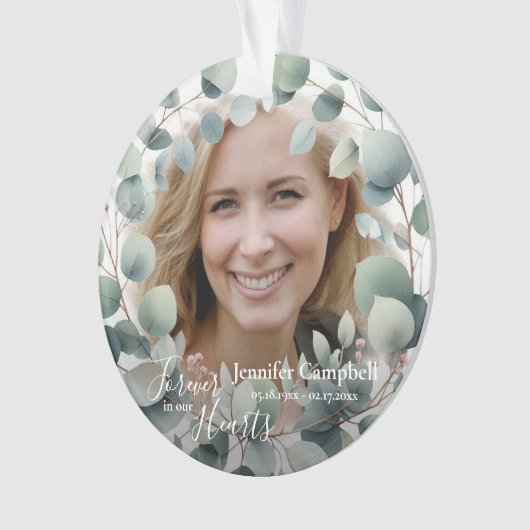 Custom Unique Classic Beileid floral Memorial Ornament (Vorderseite)