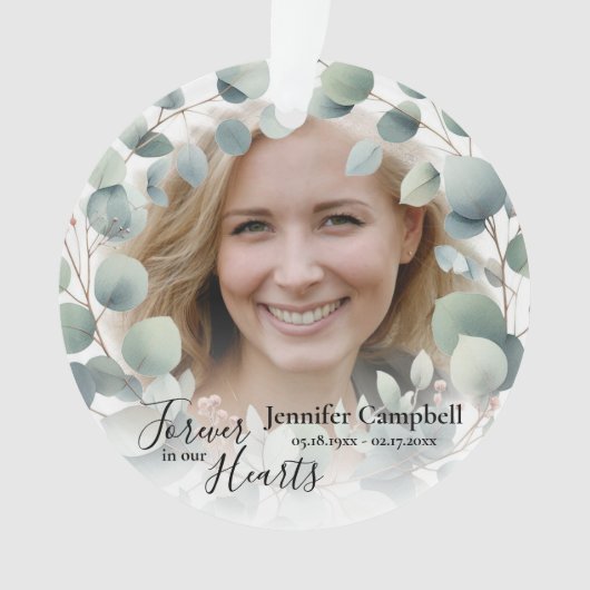 Custom Unique Classic Beileid floral Memorial Ornament (Vorderseite)