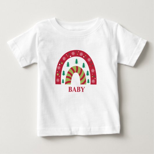 Custom Unique Familie Weihnachten Boho Rainbow Baby T-shirt (Vorderseite)