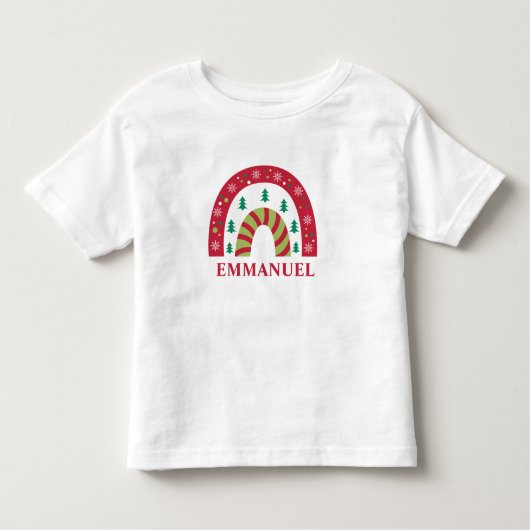Custom Unique Familie Weihnachten Boho Rainbow Kleinkind T-shirt (Vorderseite)
