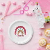 Custom Unique Familie Weihnachten Boho Rainbow Pappteller (Party)