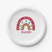 Custom Unique Familie Weihnachten Boho Rainbow Pappteller (Vorderseite)