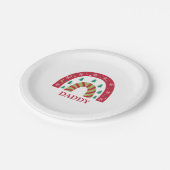 Custom Unique Familie Weihnachten Boho Rainbow Pappteller (Schrägansicht)