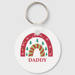 Custom Unique Familie Weihnachten Boho Rainbow Schlüsselanhänger