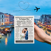 Custom Unique Newspaper Wedding Dankeschön Card Dankeskarte