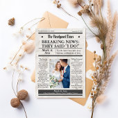 Custom Unique Newspaper Wedding Dankeschön Card Dankeskarte