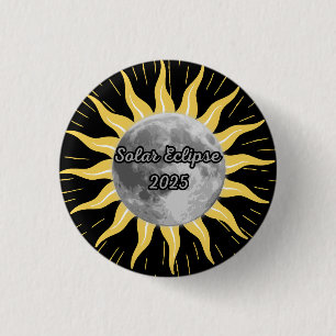 Custom Unique Solar Eclipse 2025 Button