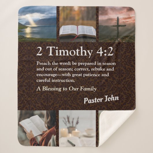 Custom Unique Weihnachtsgeschenke für Pastors Brow Sherpadecke (Vorderseite)