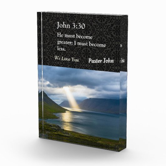 Custom Unique Weihnachtsgeschenke für Pastors Grau Fotoblock (Rechts)