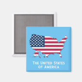 Custom United Staaten Map and Flag Red White Blue Magnet (Vorderseite/Rückseite)