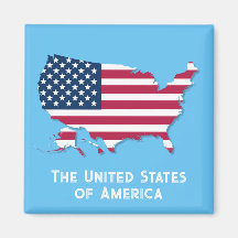 Custom United Staaten Map and Flag Red White Blue