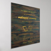 Custom Unplugged Zeremonie Wedding Sign WOOD GOLD Foliendrucke (Ablage )
