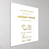 Custom Unplugged Zeremony Wedding Sign Real Foil Foliendrucke (Ablage )