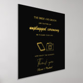 Custom Unplugged Zeremony Wedding Sign Real Foil Foliendrucke (Ablage )