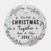 Custom Unser erstes Weihnachtsgeschmuck Ornament Aus Glas (Vorderseite)