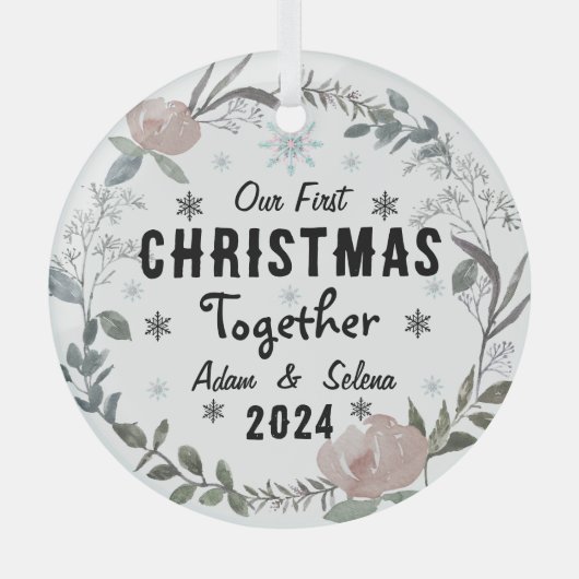 Custom Unser erstes Weihnachtsgeschmuck Ornament Aus Glas (Vorderseite)