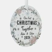 Custom Unser erstes Weihnachtsgeschmuck Ornament Aus Glas (Vorderseite Rechts)
