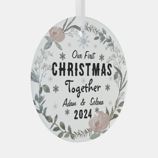 Custom Unser erstes Weihnachtsgeschmuck Ornament Aus Glas (Vorderseite Rechts)