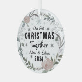 Custom Unser erstes Weihnachtsgeschmuck Ornament Aus Glas (Vorderseite links)